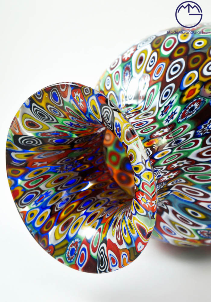 Exclusive Venetian Glass Vase With Murrina - Murano Glass