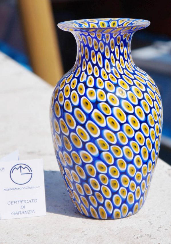 Venetian Glass Vase - Mare - With Murrina Millefiori