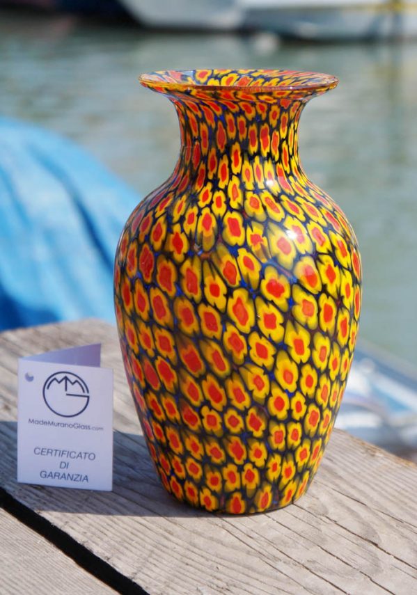 Venetian Glass Vase - Jolly - With Murrina Millefiori