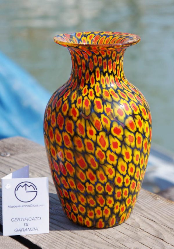 Venetian Glass Vase - Jolly - With Murrina Millefiori
