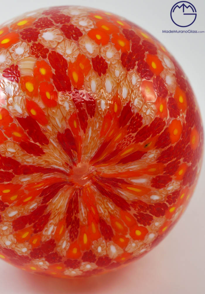 Egg In Blown Glass With Murrina Made Murano Glass