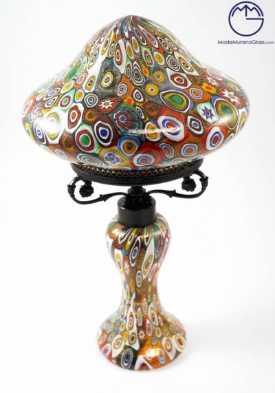 Venetian Glass Lamps With Murrina Millefiori And Gold 24 Carats