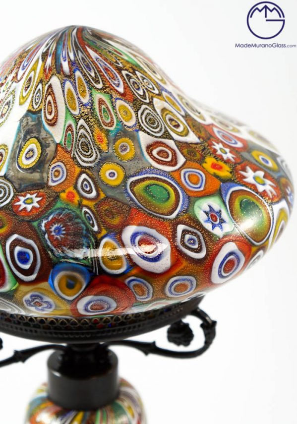 Venetian Glass Lamps With Murrina Millefiori And Gold 24 Carats