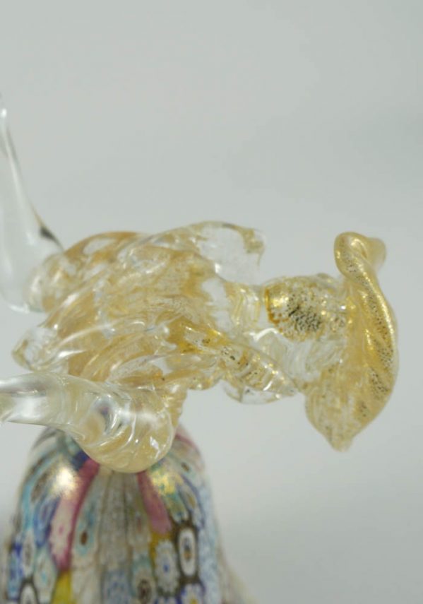 Venetian Glass Goblet With Murrina And Gold - Murano Art