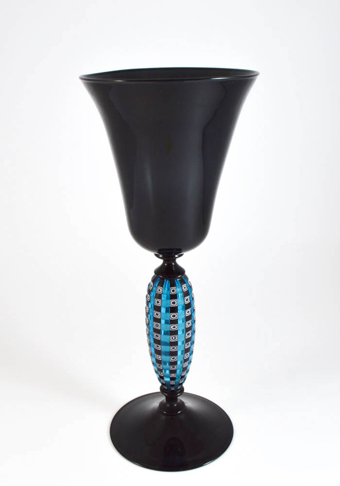 Venetian Glass Goblet With Engraved Murrina - Murano Glass