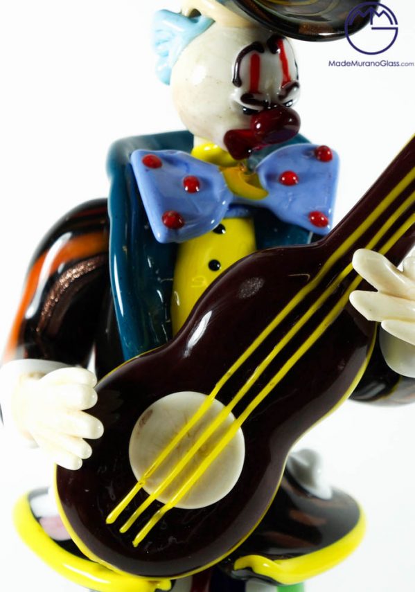 Murano Glass Clown With Guitar - Venetian Glass