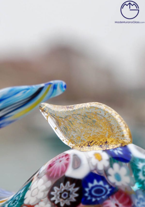 Murano Glass Fish With Murrina And Gold Leaf 24 Carats - Venetian Glass