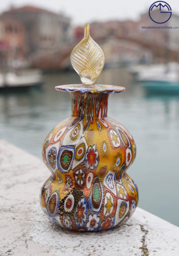 Martin - Fragrance Bottle In Murano Glass With Murrina And Gold 24 Carats