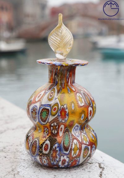 Martin - Fragrance Bottle In Murano Glass With Murrina And Gold 24 Carats