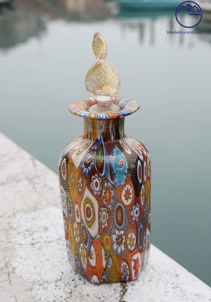 Wang - Fragrance Bottle In Murano Glass With Murrina And Gold 24 Carats