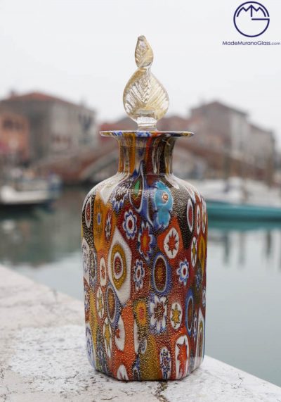 Wang - Fragrance Bottle In Murano Glass With Murrina And Gold 24 Carats