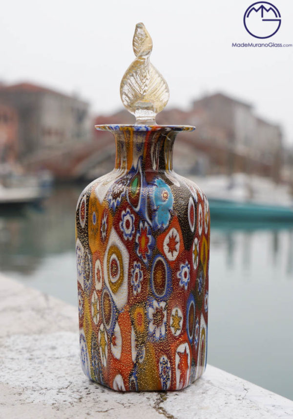 Wang - Fragrance Bottle In Murano Glass With Murrina And Gold 24 Carats