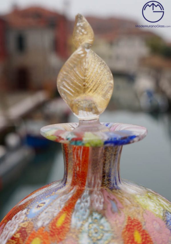Davies - Fragrance Bottle In Murano Glass With Murrina And Gold 24 Carats