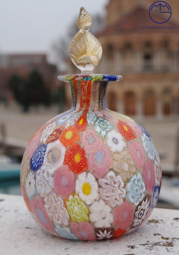 Davies - Fragrance Bottle In Murano Glass With Murrina And Gold 24 Carats
