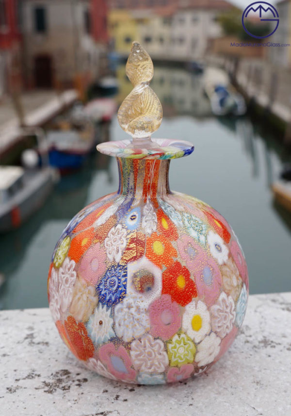 Davies - Fragrance Bottle In Murano Glass With Murrina And Gold 24 Carats