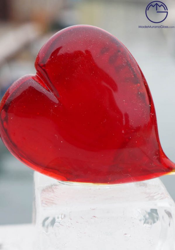 Heart With Big Base In Murano Glass - Murano Art