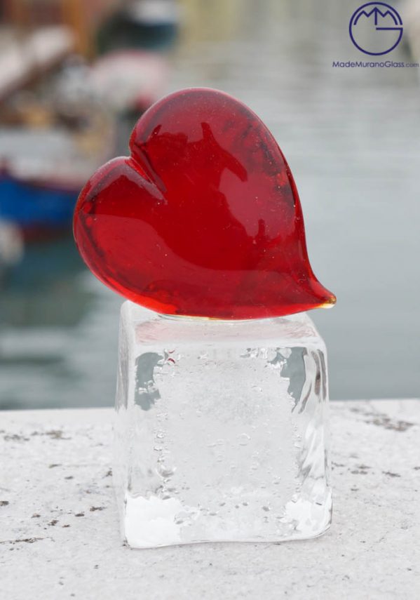 Heart With Big Base In Murano Glass - Murano Art
