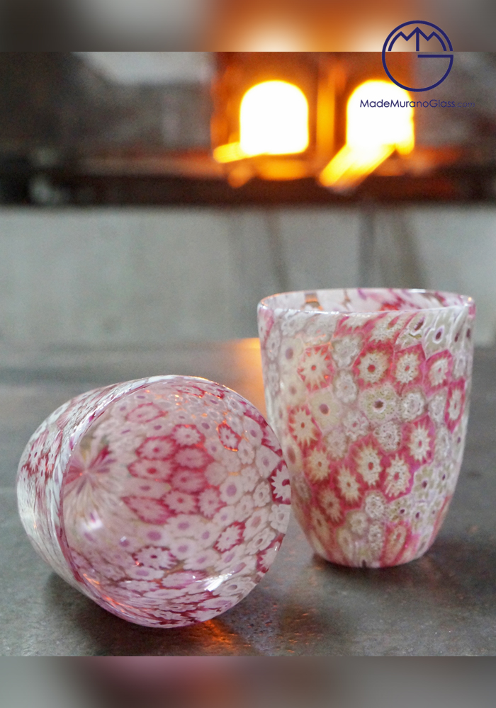 【2個】Kisses All Around Murano Glass リップ Murano Glass Goblets | Set of Two Murano Glass Wine Glasses