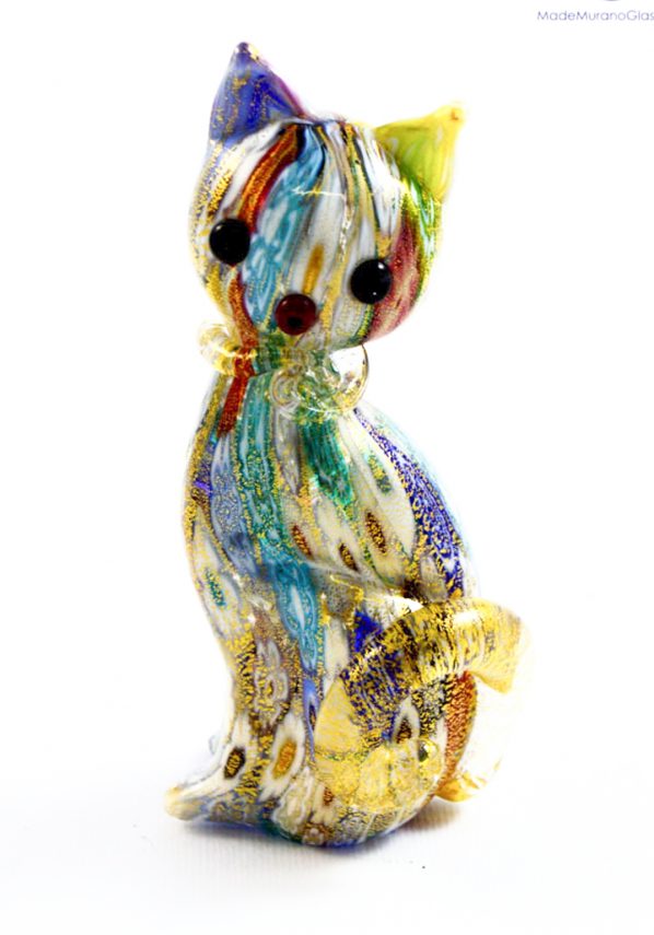 Collezione Animali Farfalla In Vetro Murano Con Murrina E Oro 24kt