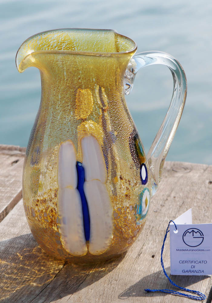Belteo - Caraffa In Vetro Di Murano Con Murrina Millefiori - Made Murano  Glass