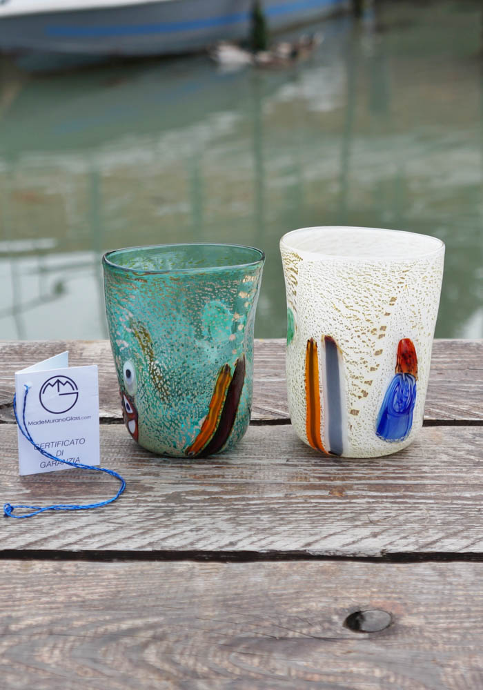 Mayotte - Set Di Due Bicchieri In Vetro Di Murano Teone - Made Murano  Glass
