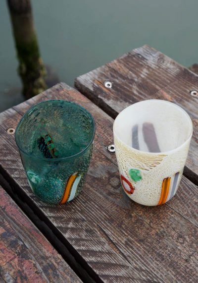 2 Murano Drinking Glasses - Goto De Fornasa - Murano Glass