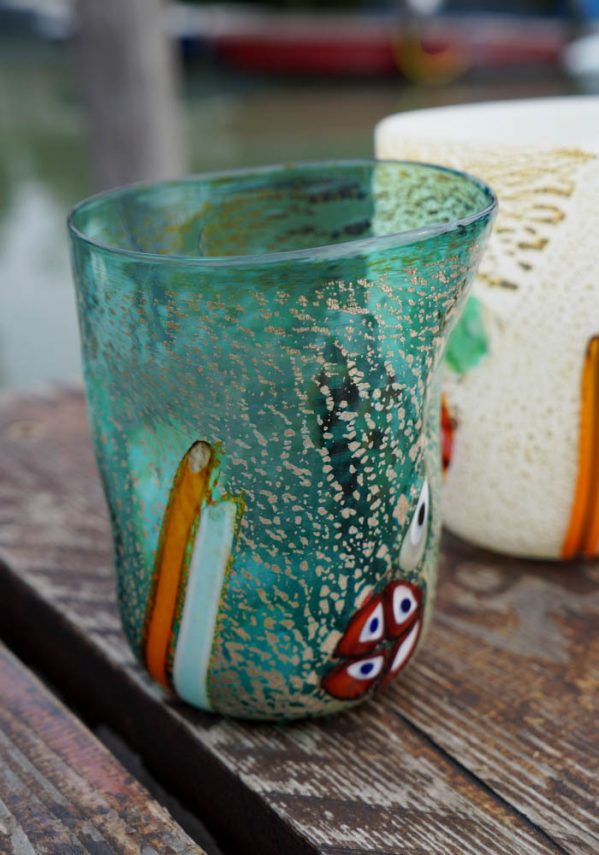 2 Murano Drinking Glasses - Goto De Fornasa - Murano Glass
