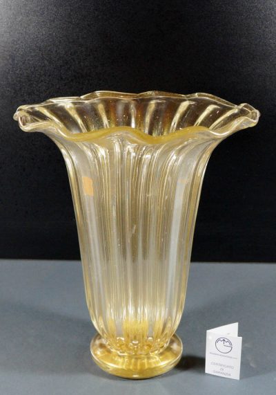 Venetian Glass Vase All Gold 24 Carats – Murano Glass – Murano Art