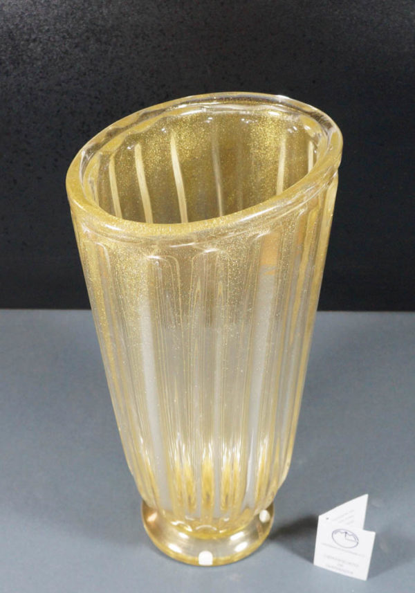 Verona - Vaso Vetro Murano Tutto Oro 24kt