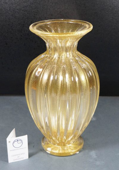 Venetian Glass Vase All Gold – Murano Glass – Murano Collection