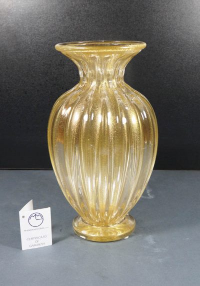 Venetian Glass Vase All Gold - Murano Glass - Murano Collection