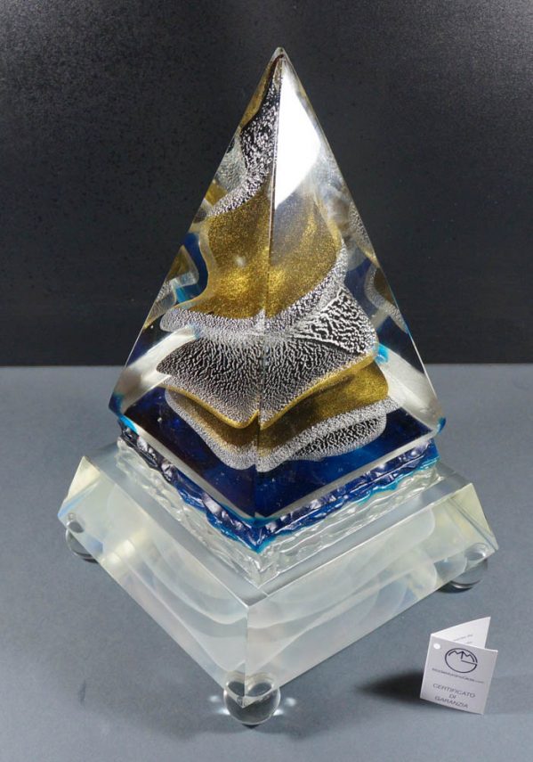 Murano Glass Pyramid Sculpture - Alberto Donà Master - Murano Art