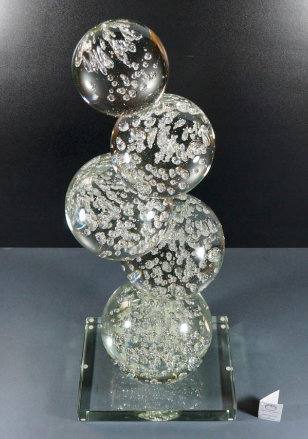 Sculpture 5 Spheres In Murano Glass - Murano Art Glass