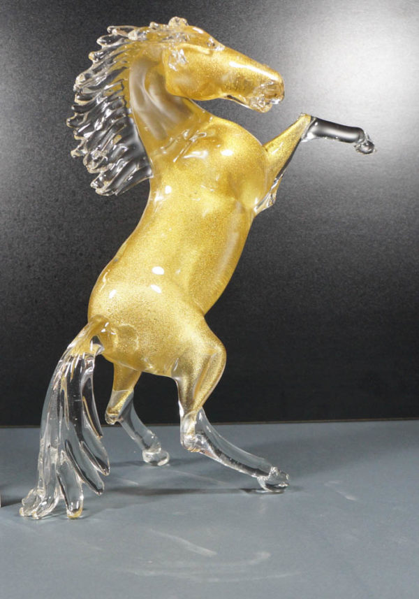 Murano Glass Animals - Golden Horse - Murano Art