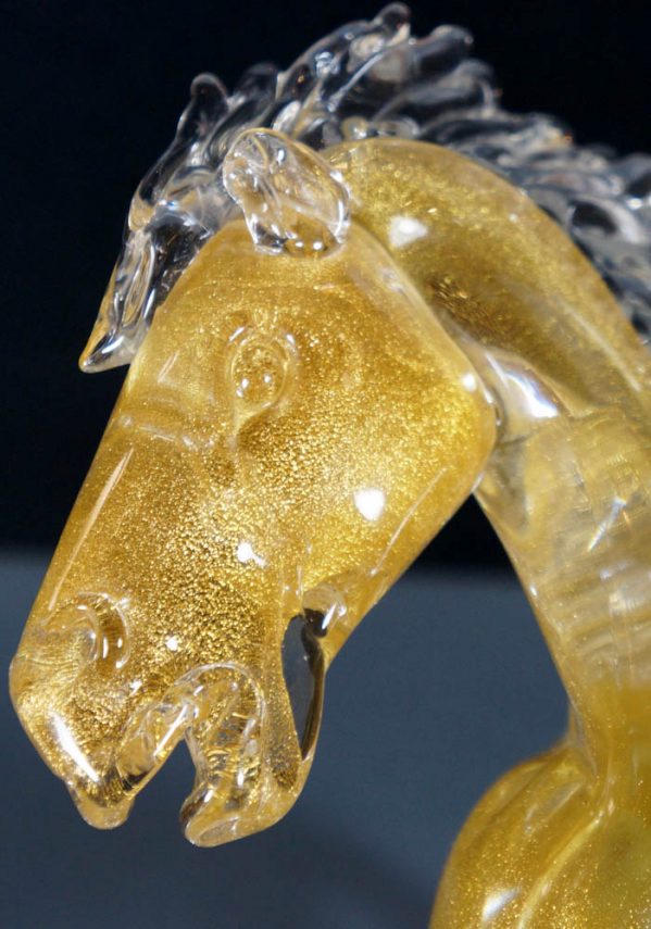 Murano Glass Animals - Golden Horse - Murano Art