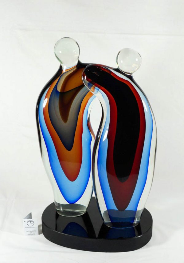 Murano Glass Abstract Lovers Sculpture - Alberto Donà Master