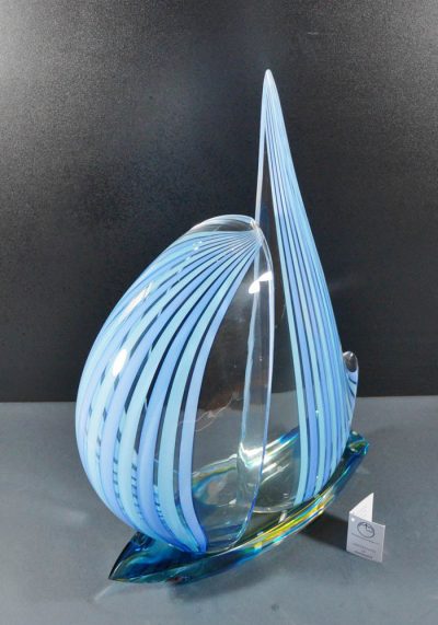 Sculpture Murano Glass Sailboat - Venetian Glass
