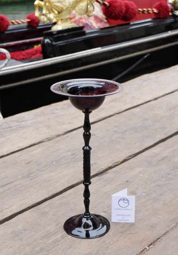 Venetian Glass Black Goblet - Murano Art