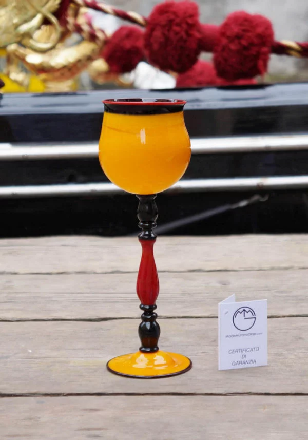 Venetian Glass Yellow Goblet - Murano Art Glass