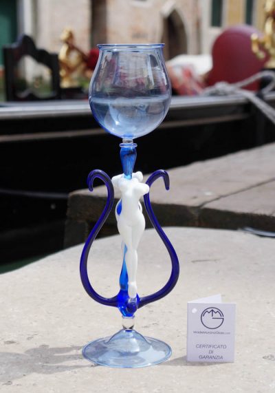 Venetian Glass Aquamarine Goblet – Murano Glass