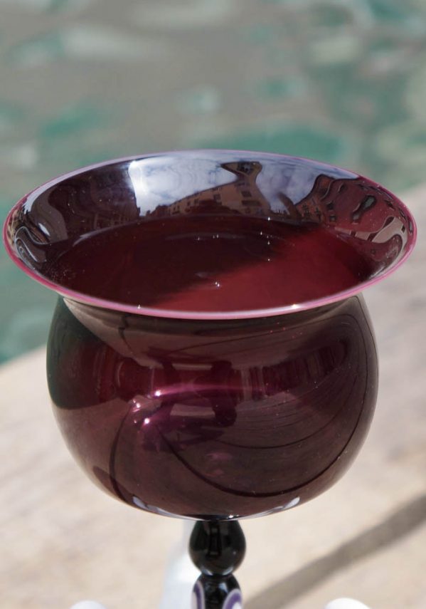 Exclusive Venetian Glass Black Goblet - Murano Glass
