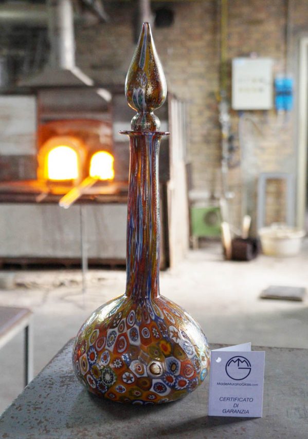 Liam - Bottle In Murano Glass With Murrina Millefiori