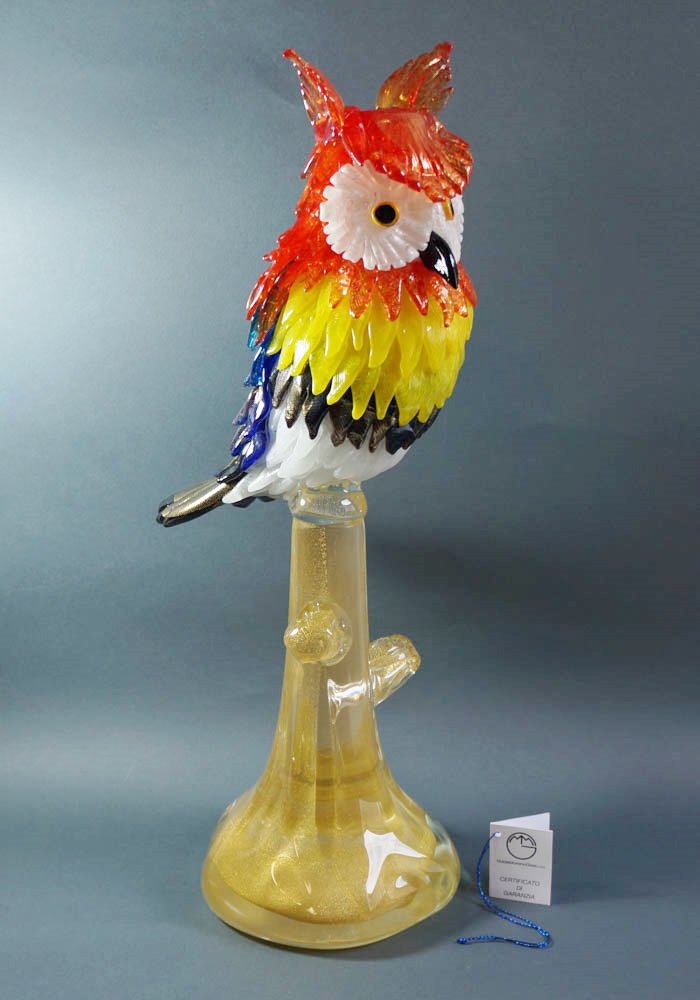 Murano Glass Birds Coloured Owl Glass Made Murano Glass