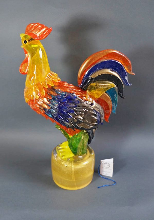 Murano Glass Birds - Multicolour Rooster - Venetian Glass