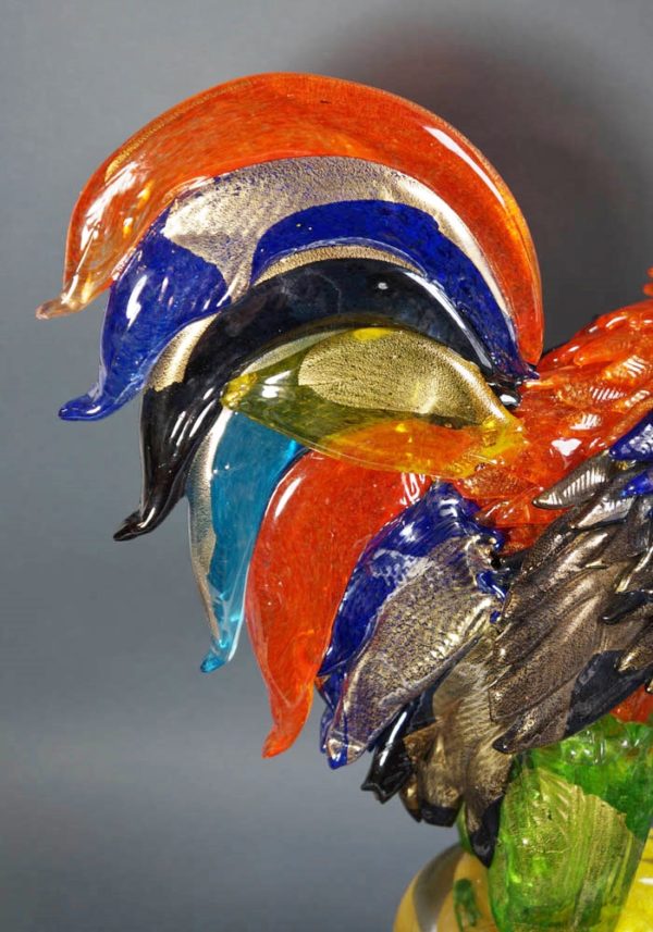 Murano Glass Birds Multicolour Rooster Glass Made Murano Glass