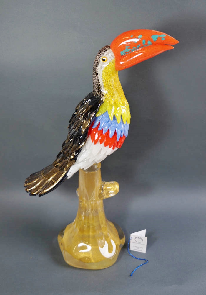 BIRD (モーガン・マッセン) Murano Glass Birds - Multicolour Tucan - Murano Art - Made