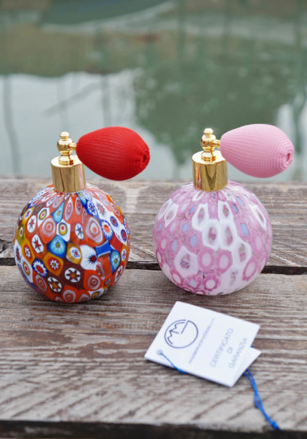 Couple Of Fragrance Bottles In Murano Glass With Murrina - Murano Collection
