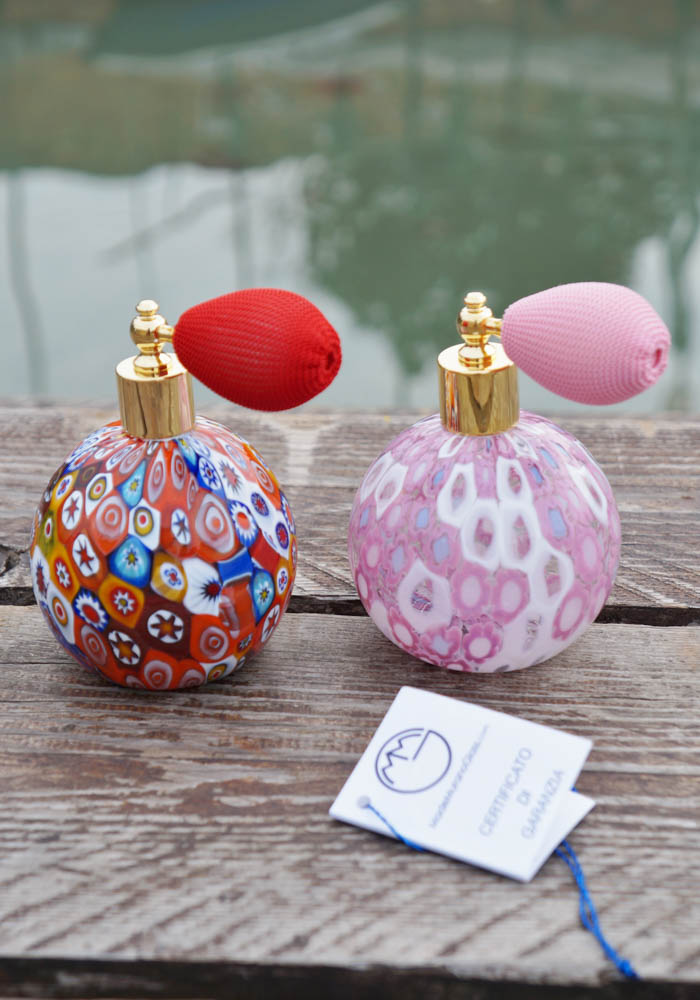 Couple Of Fragrance Bottles In Murano Glass With Murrina – Murano Collection