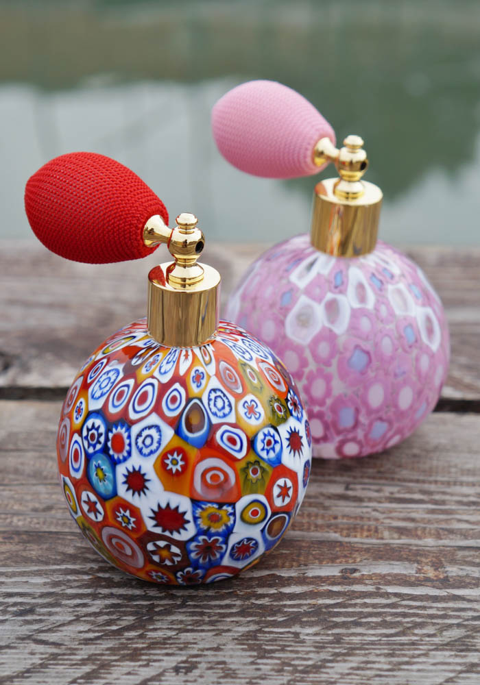 Couple Of Fragrance Bottles In Murano Glass With Murrina - Murano Collection