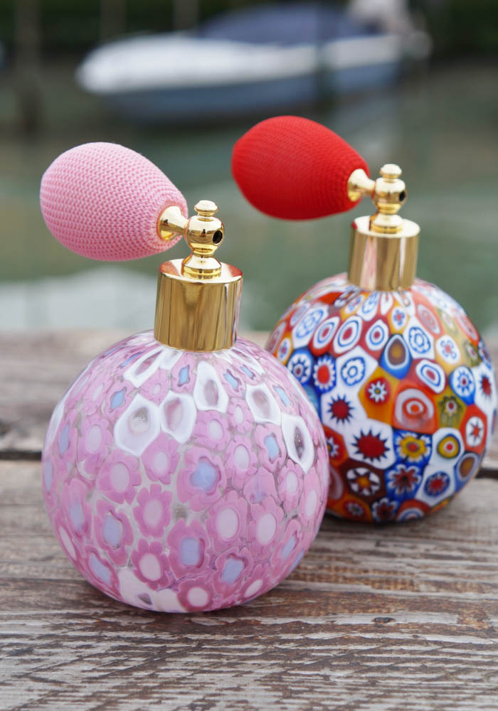 Couple Of Fragrance Bottles In Murano Glass With Murrina - Murano Collection
